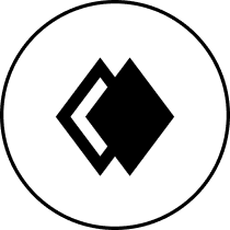 Abstract black geometric shape in circle.